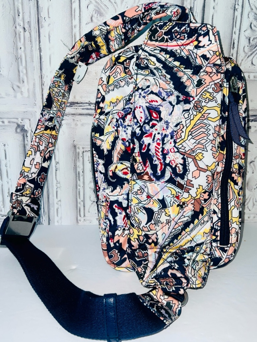 🆕 Vera Bradley Twill Utility Sling Crossbody Backpack Bag Tangier Paisley Travel - Picture 6 of 14